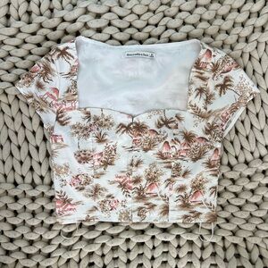 Abercrombie and Fitch linen flower summer top XS